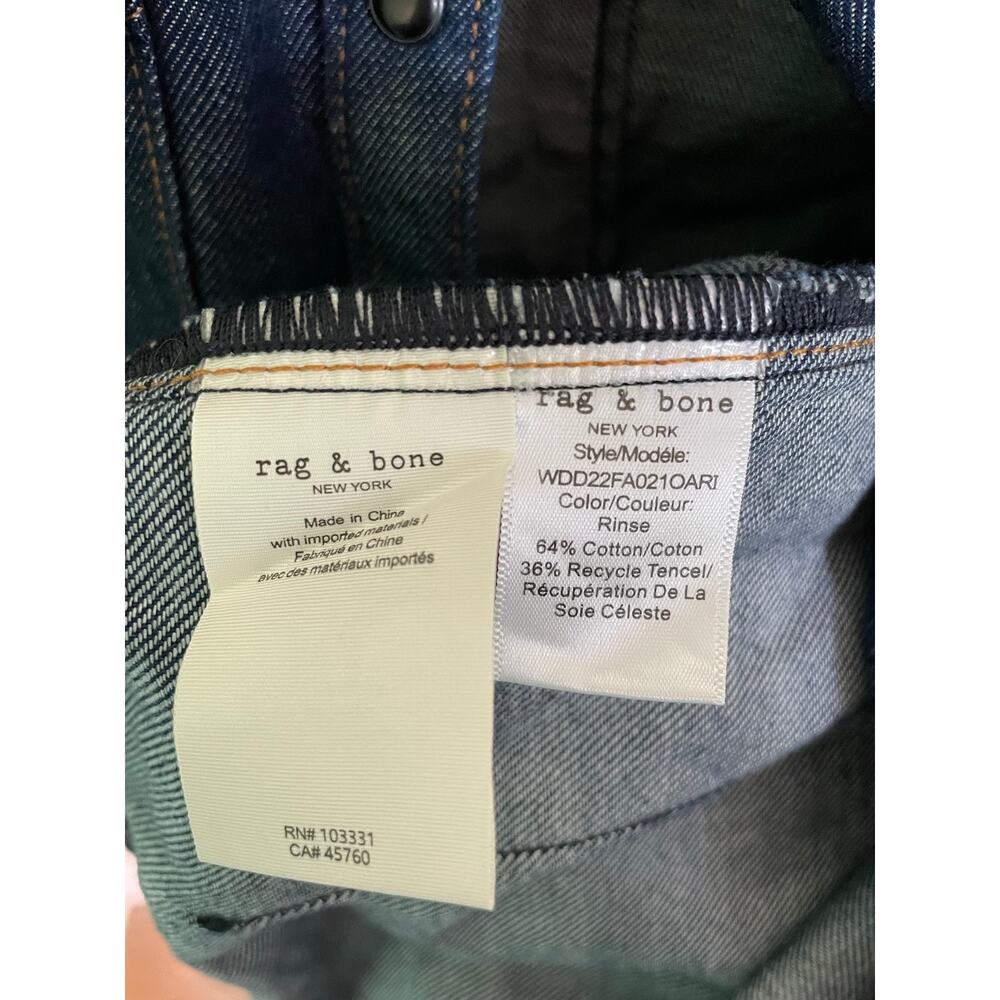NWT Rag & Bone Wyatt Icon Snap Front Western Denim Shirt Dark Wash Size Small - Picture 8 of 9